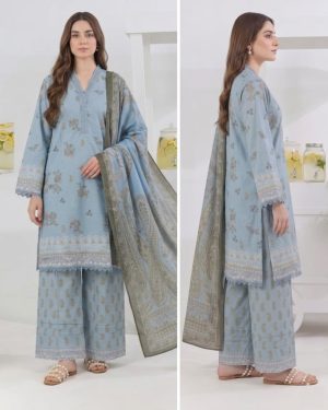 Luxury Stitched Lawn Suit