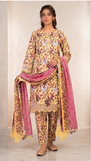 fzahari luxury lawn collection – printed embroidered chikenkari