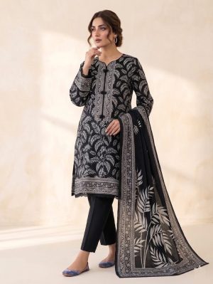 Leaf Printed 3-Piece Lawn Suit