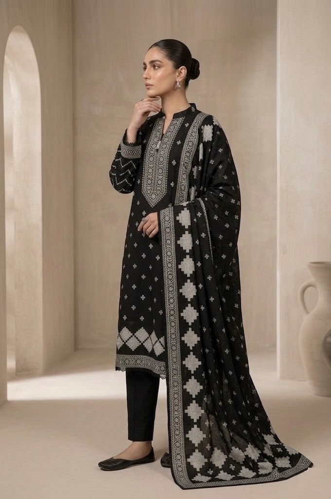 Geometric Printed 3-Piece Lawn Suit