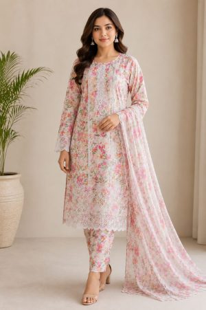 Chikankari Embroidered Suit by Fzahar